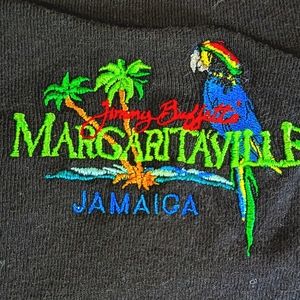 Margaritaville Jamaica Black Cap Sleeve  Embroidered Parrot Logo on Fron…